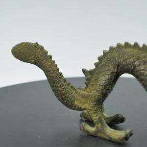 Bronze Dragon Grasping Pearl Statue: Antique Style Feng Shui Ornament