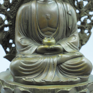 Pure Copper Shakyamuni Buddha Statue, Dainichi Nyorai Brass Figurine, Home Altar Decoration