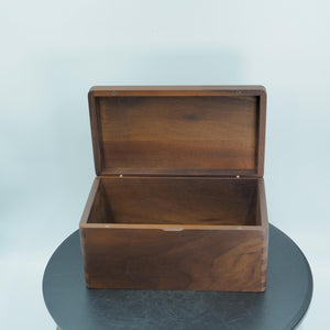 Handmade Black Walnut Wood Box, Magnetic Lid Keepsake, Dovetail Joints