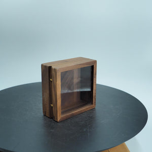Walnut Glass-Top Keepsake Box, Brass Knob, Jewelry Organizer