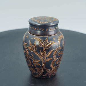 Handcrafted Copper Storage Jar with Elegant Floral Pattern, Unique Home Decor & Functional Storage