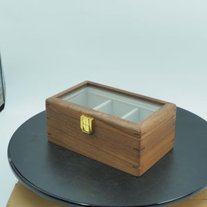 Black Walnut 3-Slot Watch Storage Box, Silk Cushion Pillows, Luxury Dustproof Watch Case