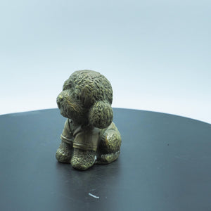Miniature Brass Poodle Figurine, Adorable Collectible Pet Ornament, Exquisite Small Animal Decoration