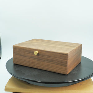 Black Walnut Jewelry Box, Double-Layer Multi-Compartment Storage for Necklaces, Watches & Rings