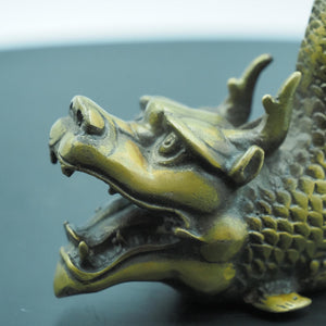 Copper Chiwen Ornament: Dragon Fish Roof Ridge Beast, Antique Decor