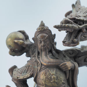 Copper Guan Yu Statue: Feng Shui Wealth God Caishen, Dragon Figurine