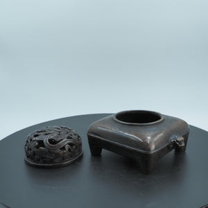 Antique Copper Lion Incense Burner Box: Aromatherapy & Jewelry Storage