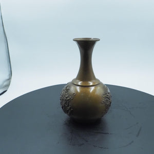 Brass Dragon and Phoenix Vase: Hand-Inlaid Copper Decorative Art