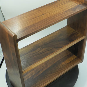 Handmade Two-Tier Walnut Wood Display Shelf, Solid Black Walnut Organizer, Minimalist Tabletop Storage Rack