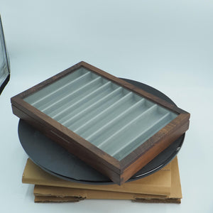 Women  Black Walnut Watch Box, Bracelet & Necklace Organizer, Rectangular Glass Display Design