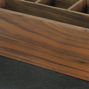 Handcrafted Walnut Multi-Compartment Organizer: Wooden Storage Box