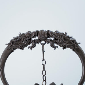 Copper Double Dragon Incense Burner: Hanging Lotus Plate Censer