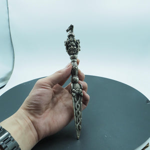 Vintage Tibetan Handmade Pure Copper Three Sided Vajra Pestle, Tantra Tantric Vajra Piece