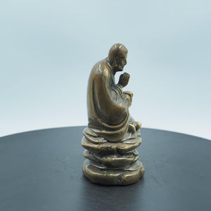 Solid Copper Daruma Buddha Statue: Zen Home Decor Collectible