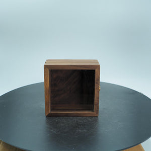 Walnut Glass-Top Keepsake Box, Brass Knob, Jewelry Organizer