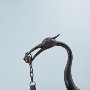 Copper Crane Incense Burner: Lotus Hanging Censer Design