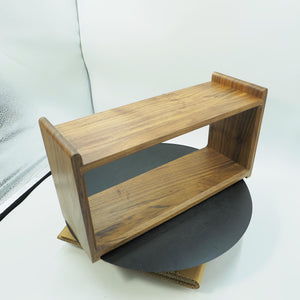 Minimalist Walnut Wood Display Shelf, Handmade Solid Black Walnut Rack, Modern Desktop Storage Organizer