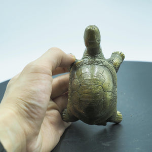 Pure Copper Tortoise Figurine, Classic Longevity Copper Ornament, Durable Brass Turtle Decoration