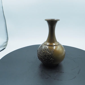 Brass Dragon and Phoenix Vase: Hand-Inlaid Copper Decorative Art