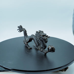 Brass Dragon Ornament: Antique Style Han Dynasty Dragon Grasping Pearl