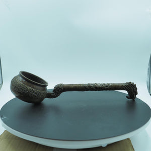 Antique Pure Copper Dragon-Head Ladle, Ornate Measuring Spoon with Traditional Chinese Motifs