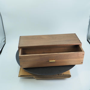 Handmade Black Walnut Drawer Box, Minimalist Desk Organizer