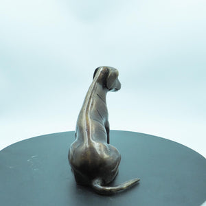 Antique Style Bronze Watchdog Sculpture: Loyal Guardian Dog Figurine