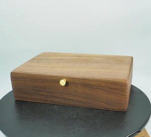 Black Walnut Double-Layer Jewelry Box, Multi-Compartment Storage Organizer