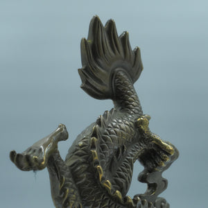 Pure Copper Auspicious Dragon Ornament: Water-Spitting Wealth Decor