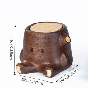 Creative Black Walnut Wood Car Aromatherapy Storage Jar Solid Wood Magnetic Cute Decoration