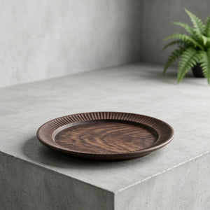 Handmade Hammered Black Walnut Wood Round Plates – 3 Options for Home Decor & Serving Dishes