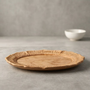Handmade Hammered Black Walnut Wood Serving Platter – Large Rectangular Tray for Dining Table, Decorative & Practical