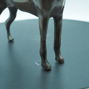 Solid Copper Doberman Figurine, Protective Dog Sculpture