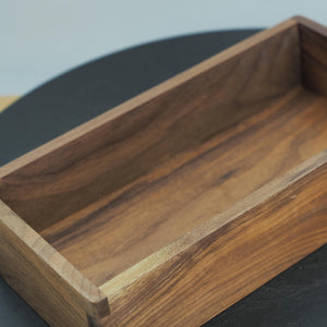 Handcrafted Black Walnut Wood Box: Dovetail Joint Organizer