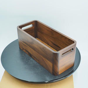 Handmade Black Walnut Wood Storage Box, Minimalist Organizer Bin