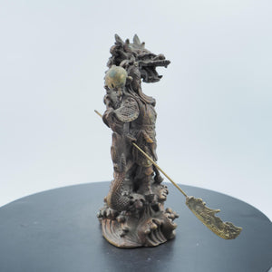 Copper Guan Yu Statue: Feng Shui Wealth God Caishen, Dragon Figurine