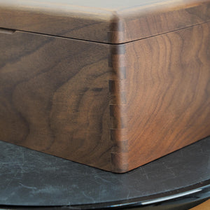 Handmade Black Walnut Wood Box, Magnetic Lid Keepsake, Dovetail Joints
