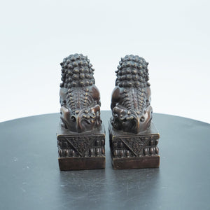 Brass Feng Shui Lion Figurines: Miniature Door Guardians (Set of 2)