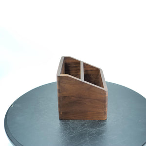 Handmade US Black Walnut Remote Holder, Wooden Office Organizer