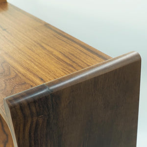 Handmade Two-Tier Walnut Wood Display Shelf, Solid Black Walnut Organizer, Minimalist Tabletop Storage Rack