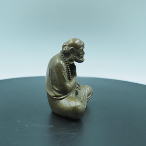 Zen Dharma Master Solid Brass, Sand Monk Ornament, Antique Brass Collection