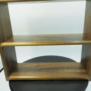 Handmade Two-Tier Walnut Wood Display Shelf, Solid Black Walnut Organizer, Minimalist Tabletop Storage Rack