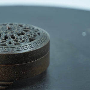 Lotus Copper Jewelry Box - Hollow Carved Incense Burner