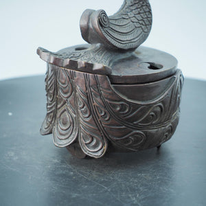 Hand Carved Copper Phoenix Box: Elegant Jewelry Storage