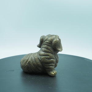 Small Copper Bulldog Figurine, Big Nose Design, Adorable Decorative Sculpture
