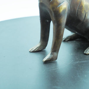 Antique Style Bronze Watchdog Sculpture: Loyal Guardian Dog Figurine