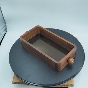 Walnut Glass Tray, Handmade Wooden Display Box, Elegant Tabletop Organizer