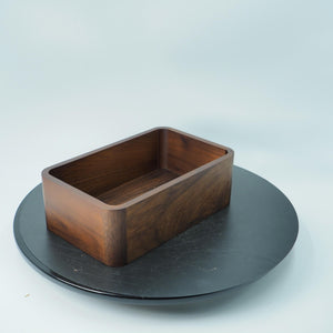 Handcrafted Black Walnut Wooden Box: Minimalist Desk Organizer