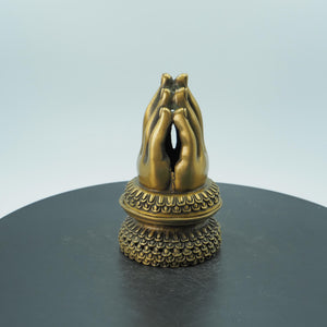 Pure Copper Daruma Incense Burner, Buddha  Hand Feng Shui Decoration