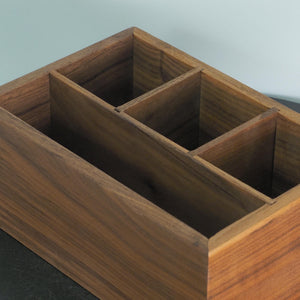 Handcrafted Walnut Multi-Compartment Organizer: Wooden Storage Box